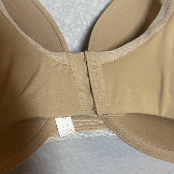 Light Beige Cacique Full Coverage Underwire Bra 50D With Lace Detail - Picture 5 of 6